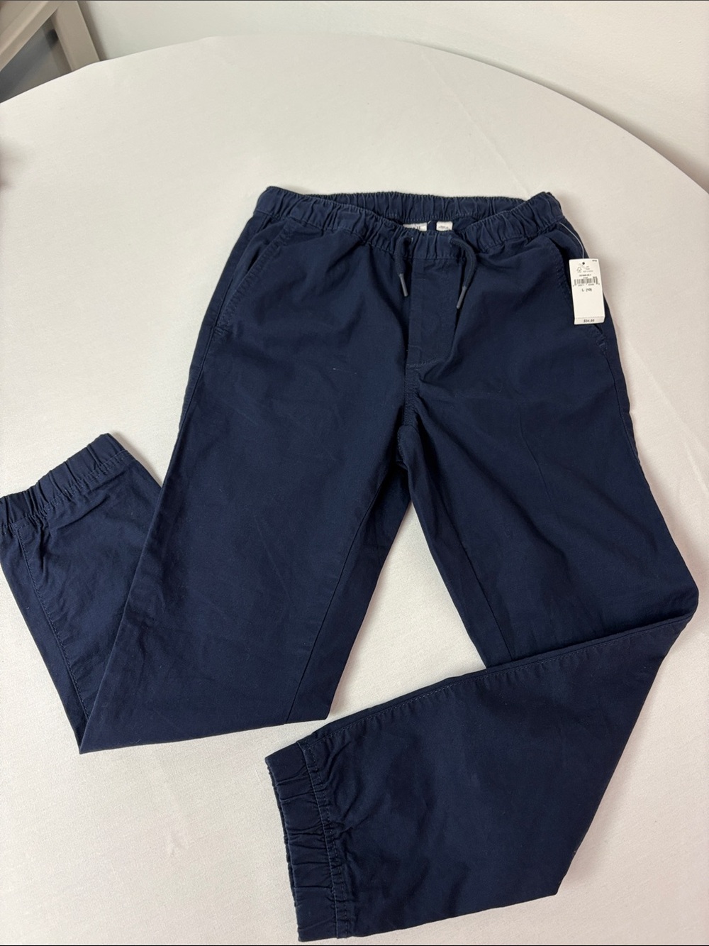 NWT Kids GAP Stretch Drawstring Pants in Navy Large (10)
